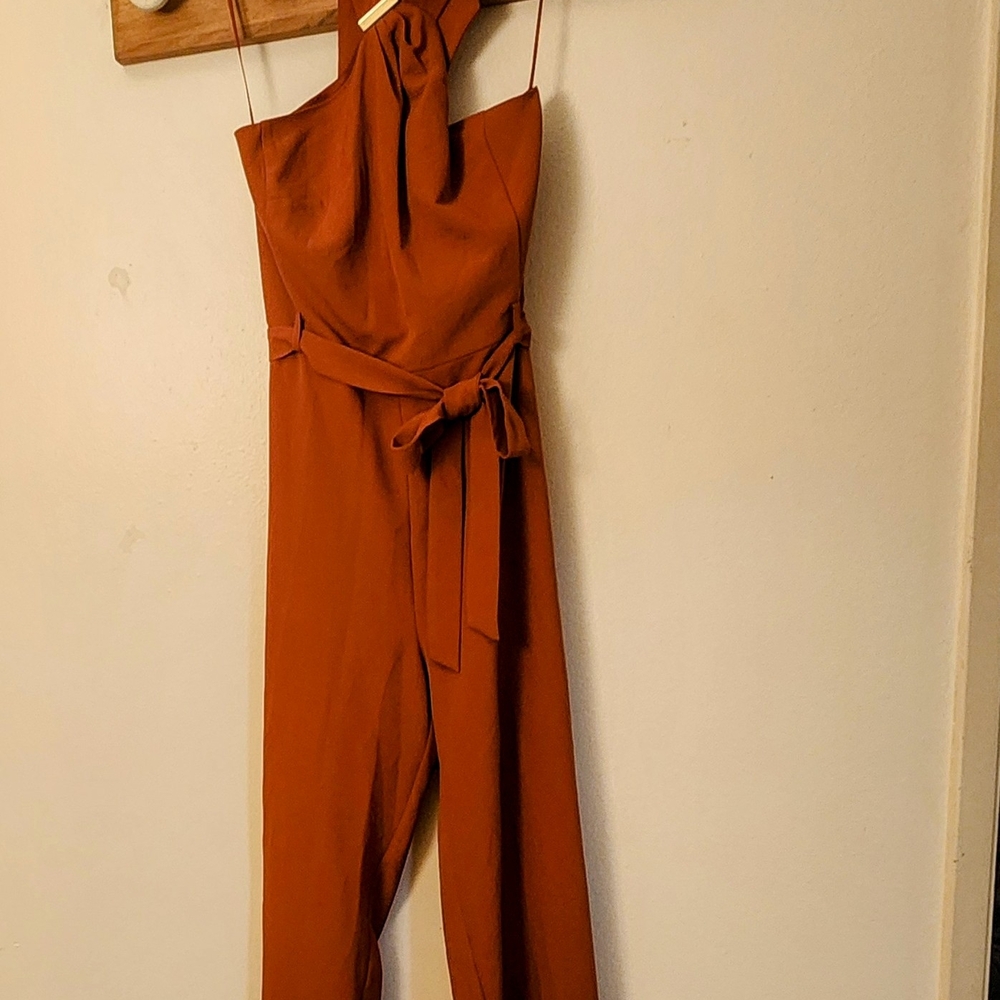Elegant Rust Halter Jumpsuit